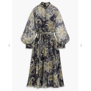 MIKAEL AGHAL Cutout paisley-print chiffon midi dress